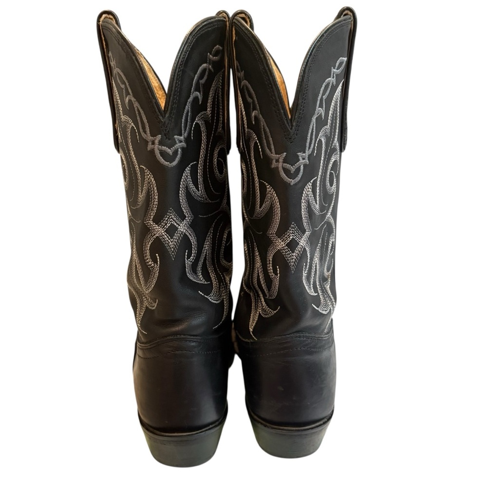 Tony Lama Black Vail Square Toe Vaquero 11" Western Boots styleVF3033, Sz 7 - Picture 11 of 16